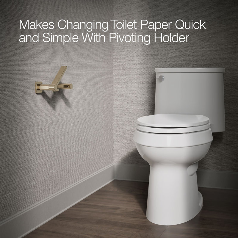 Parallel™ Pivoting Toilet Paper Holder, Wall-Mount Bathroom Toilet Paper Holder, Gold