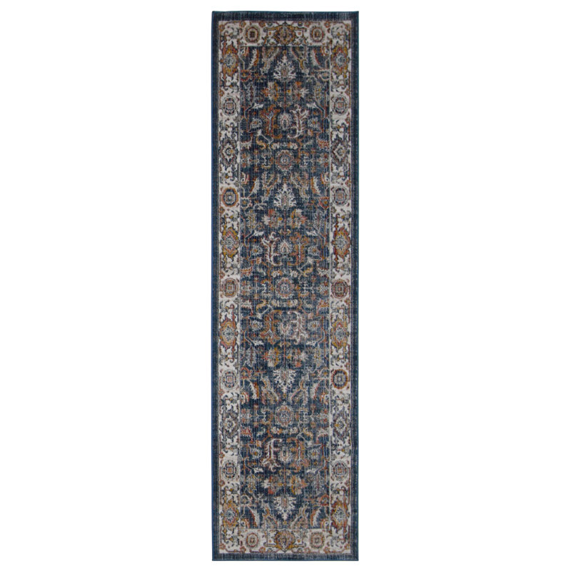 Oriental Machine-Made Blue / Ivory, Runner 2'8" x 10'