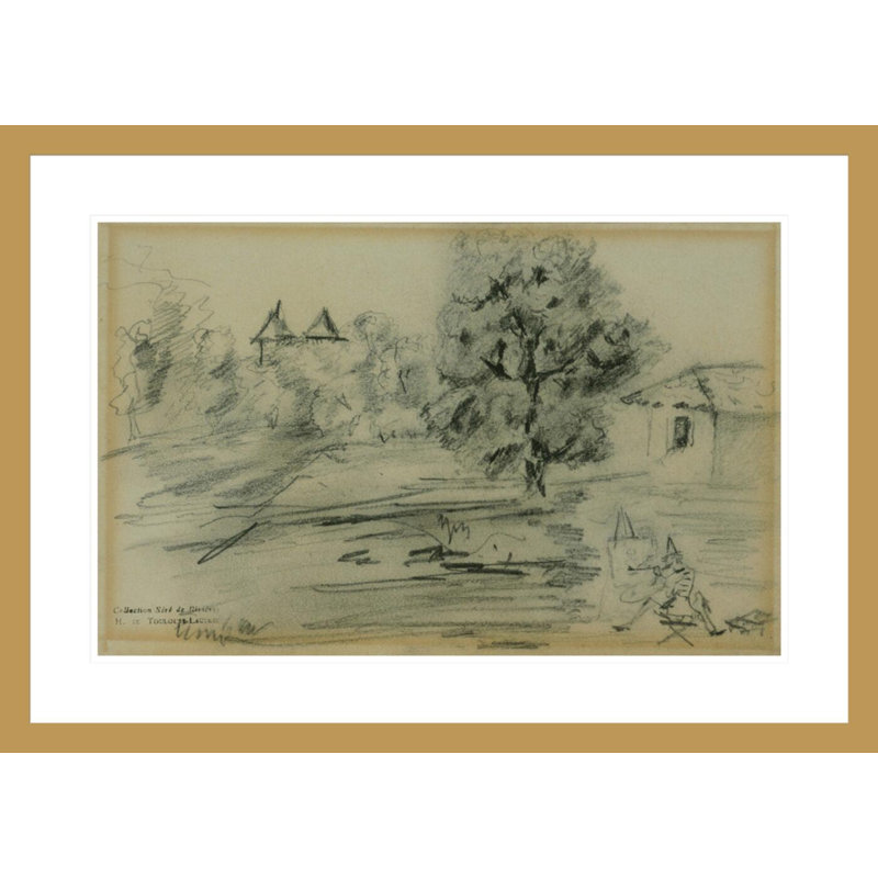 «The Painter devant son sujet» par Henri de Toulouse-Lautrec, impression giclée encadrée, H 21,07 po x l 29,5 po