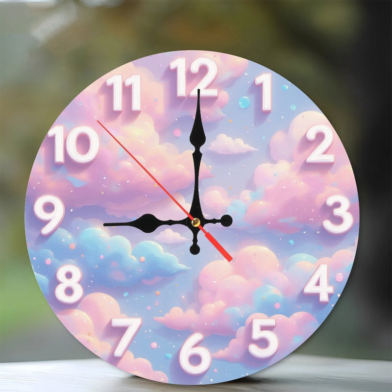 Horloge chiffres ciel pastel