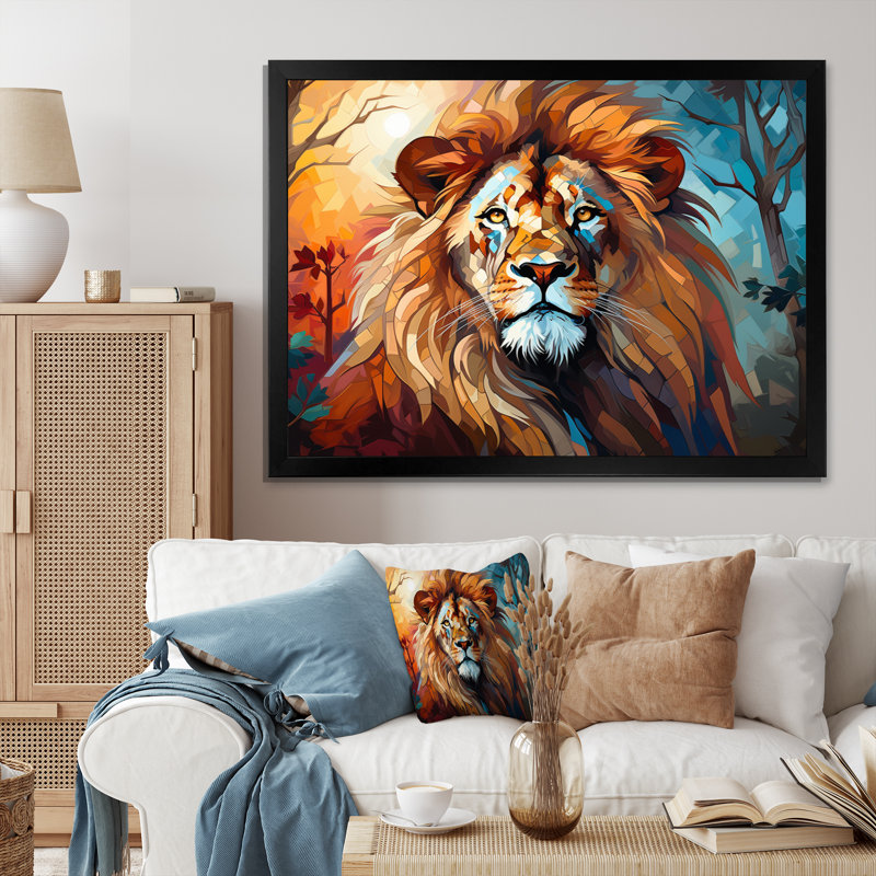 «Kayvonna Lion Contemporary Pride Contemporary», reproduction sur toile, H 30 po x l 40 po x P 1,5 po, Cadre simple noir