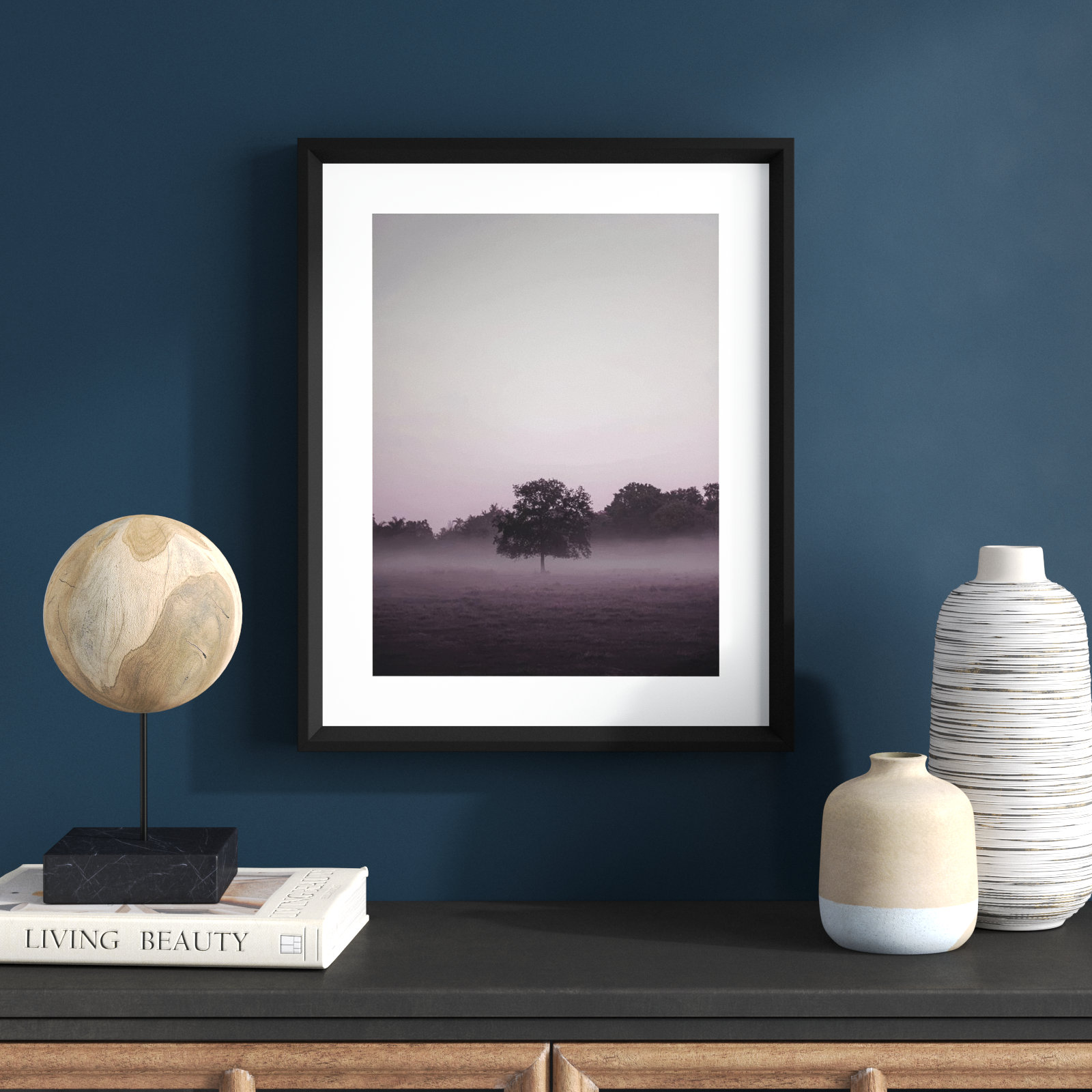 Purple Light 2 Print, Black, 21" H x 17" W x 1.75" D