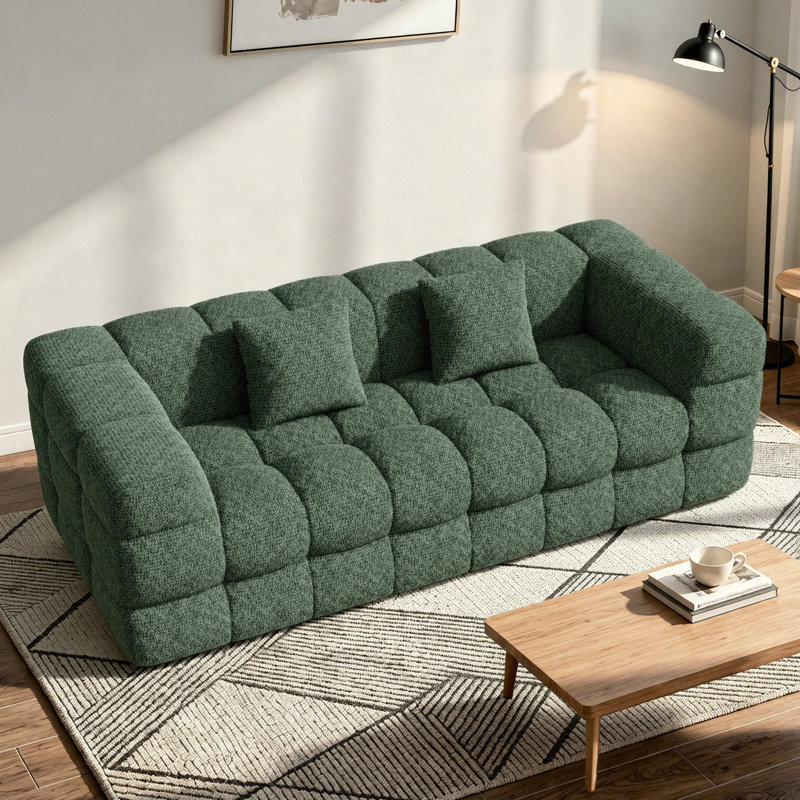 2 Seater Chenille Sofa, Green