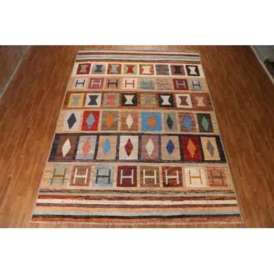 Tapis marocain géométrique noué à la main 10 x 14 po