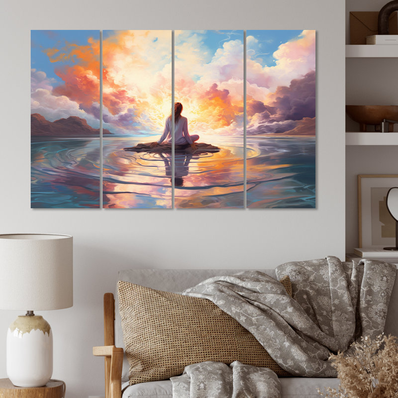 «Purple Meditation Blissful Stillness» sur toile, reproduction de 4 pièces