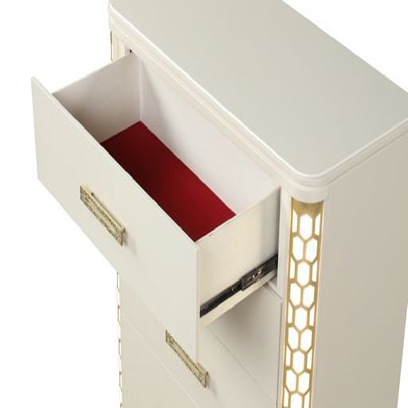 5-Drawer Chest with side LED Lightning made with Wood