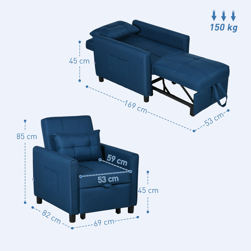 Munirah Upholstered Armchair, Blue