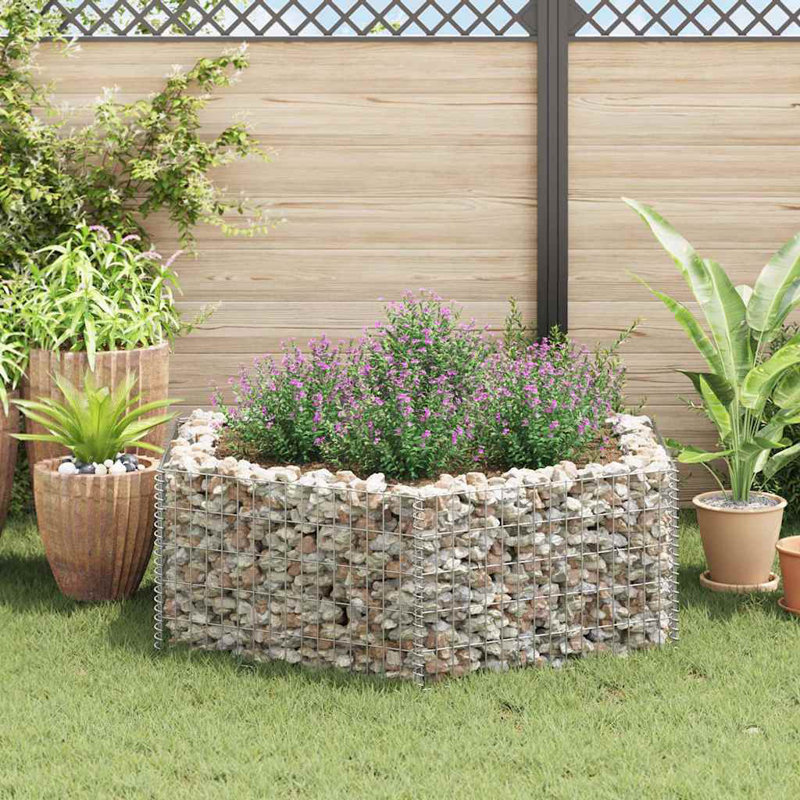 VidaXL Gabion Panier hexagonal, pot en Gabion en acier galvanisé, lit surélevé Gabion pour le jardin, capacité de charge élevée