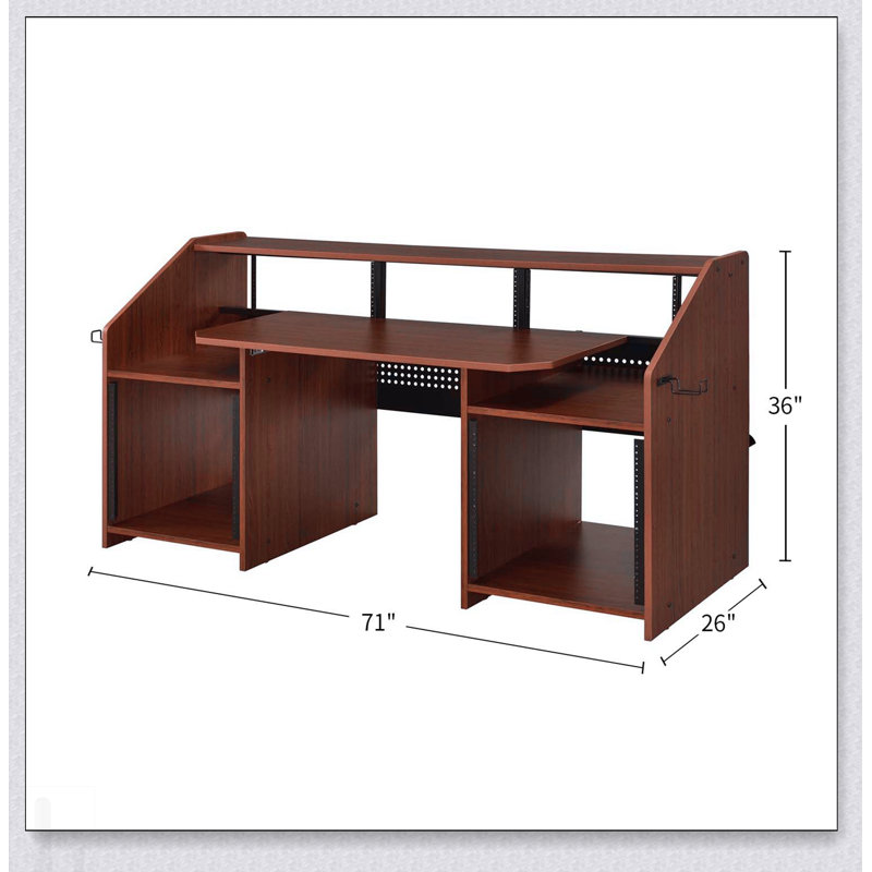 Bureau de musique rectangulaire avec 2 compartiments ouverts, un grand espace de fixation et un cadre durable pour les réalisateurs chevronnés
