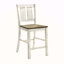Antique White Finish Solid Wood Farmhouse Design Kitchen Set Of 2Pc Counter Height Dining Chairs Slat Back Chairs Dining Room