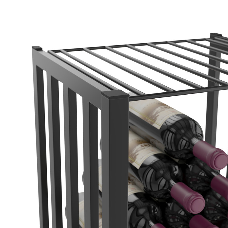 Ensemble de casier à vin empilé en métal 384 bouteilles Honya - [Nom de la finition] - H 82,25 po x l 56,75 po