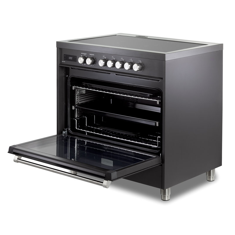 Cuisinière à induction Verona Ultima Series 36 pouces avec 5 éléments à induction, Noir mat