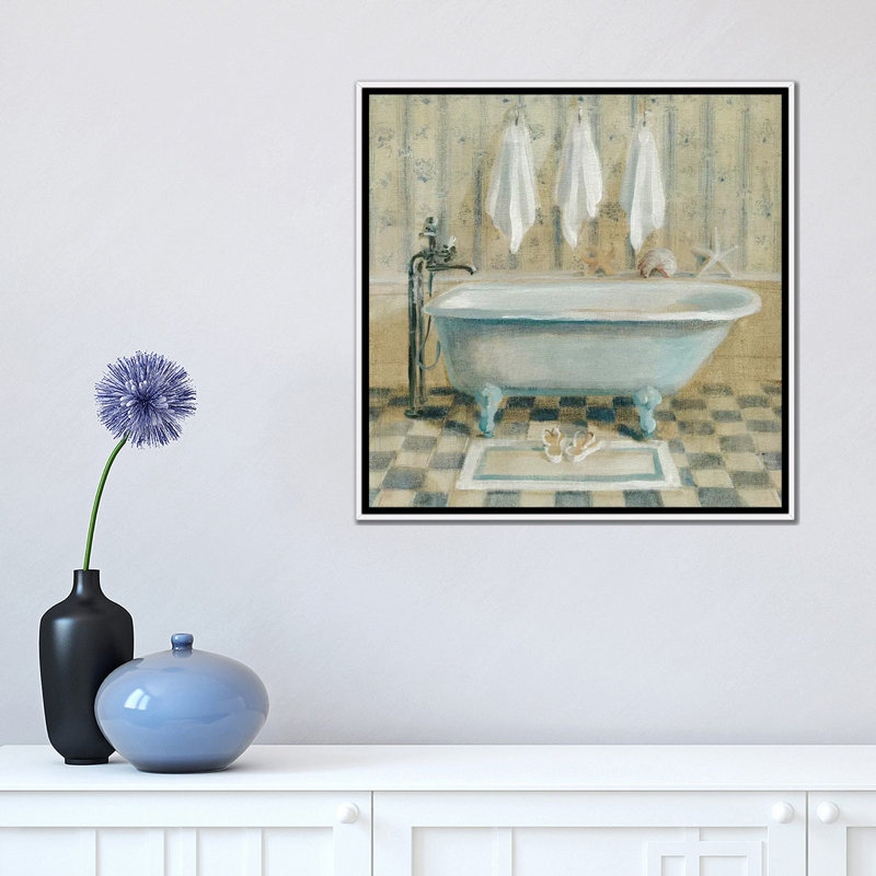 «Victorian Bath IV» par Danhui Nai - reproduction d'art, Toile blanche encadrée, Aucun mat, H 18 po x l 18 po x 1,5 po