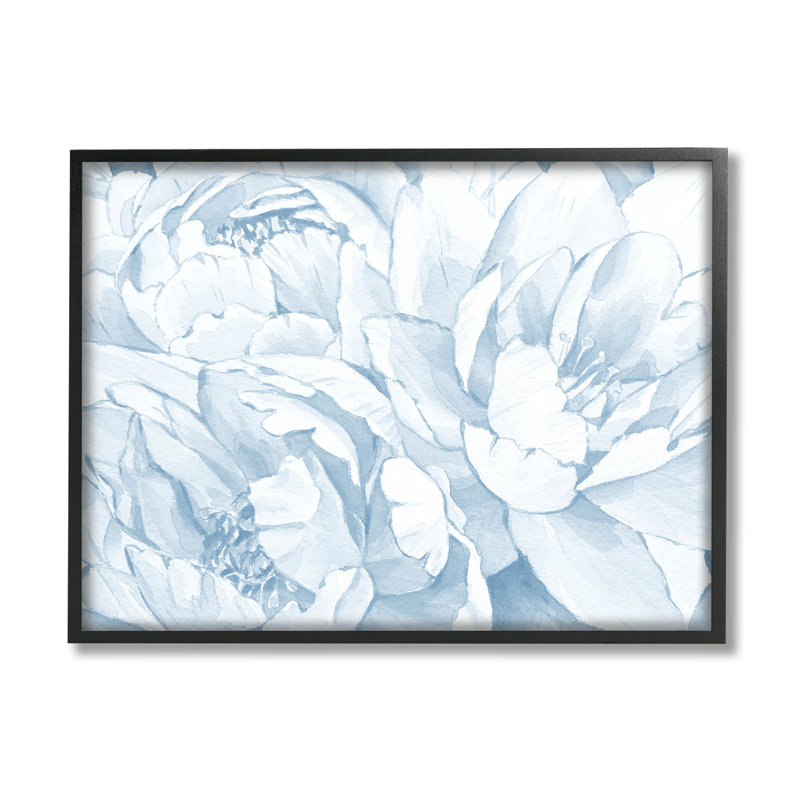 Pivoine blanche délicate, giclée par Lil 'Rue, H 11 po x l 14 po x P 1,5 po, Giclée encadrée noir minuit