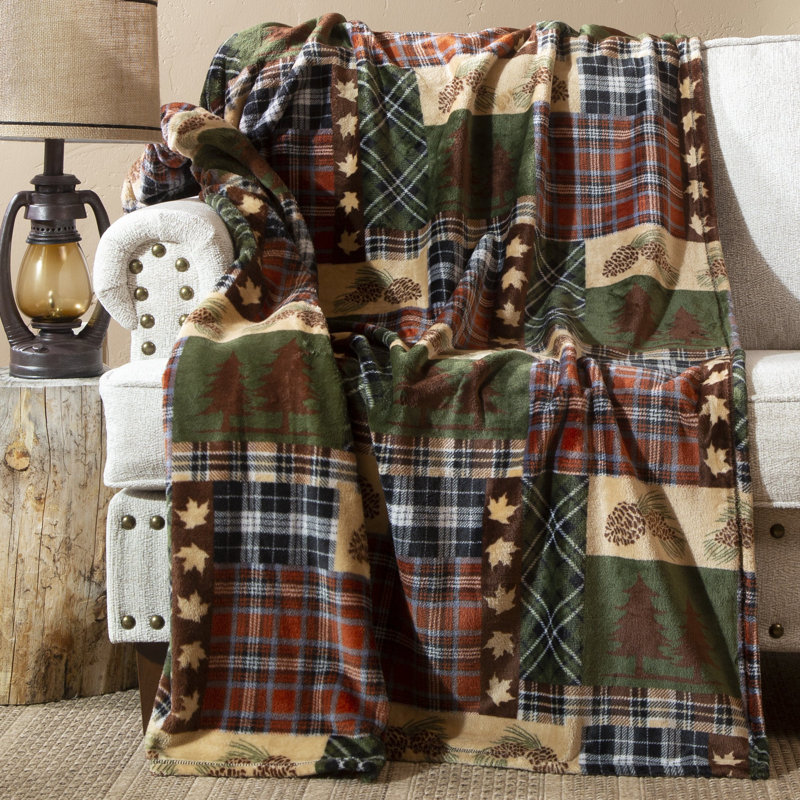 Jeté en peluche rustique, Tissu écossais rustique