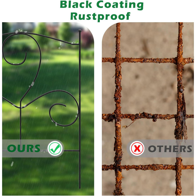 16.5'' H x 12.4'' W Black Metal Fence Panels Included