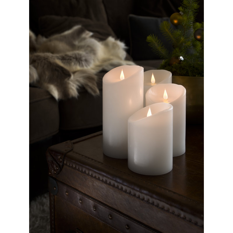 3D Flame Real Wax Battery Candle, 15.5cm H x 7.5cm W x 7.5cm D