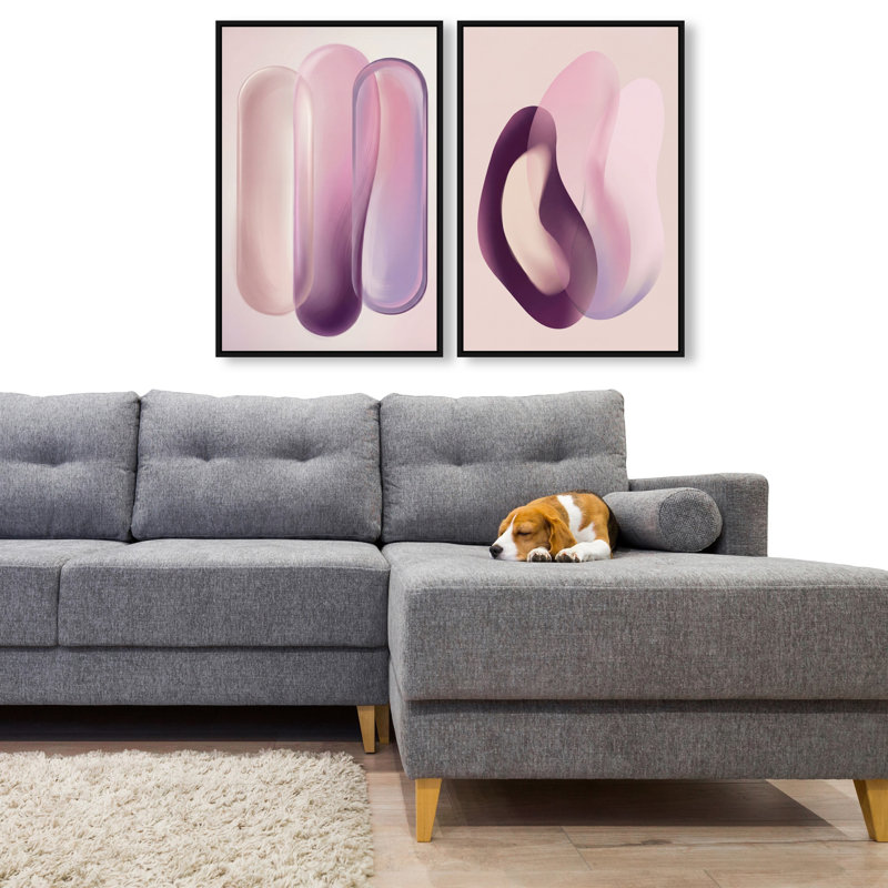 Berry Love Set Set by Oliver Gal, 92"H x 62"W, Black Floater Frame
