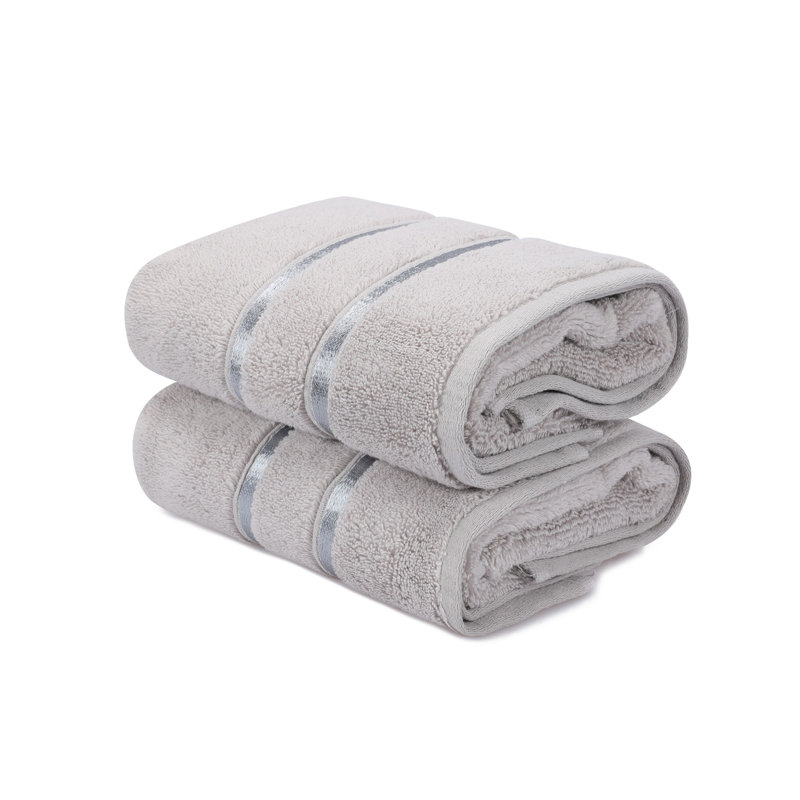 Benzant 2 Piece 100% Cotton Hand Towel Set, Gray