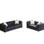 Velours noir: 3 places + 2 avec structure solide, pieds en métal et 4 coussins confortables. Pour un salon ou un bureau sophistiqué. Sièges en mousse Spring Spring
