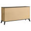 Ensemble de chambre à coucher 5 pièces, lit Mid-Century moderne, une table de chevet, une commode, un miroir de commode et une commode-129914000-129914002
