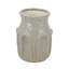 Decorative Ceramic Vase with Textured Ridged Design - 6" x 6" x 8" - Gold