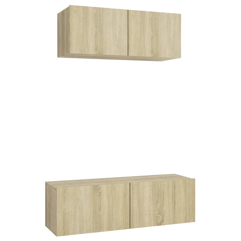 TV Cabinet Set Engineered Wood, Sonoma Oak