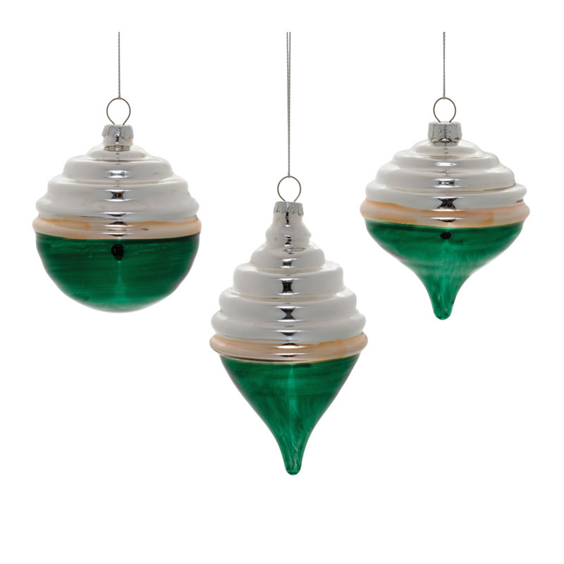 Ornement en verre bicolore à plusieurs niveaux (lot de 3)
