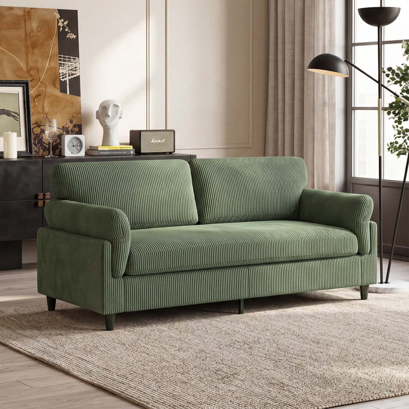 Causeuse en velours côtelé de style nuage avec charme Mid-Century et fabrication robuste pour une détente spacieuse