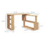 Bureau en coin en L HOMcom, bureau à domicile rotatif à 360 degrés avec tablettes de rangement, poste de travail de table d'écriture, érable