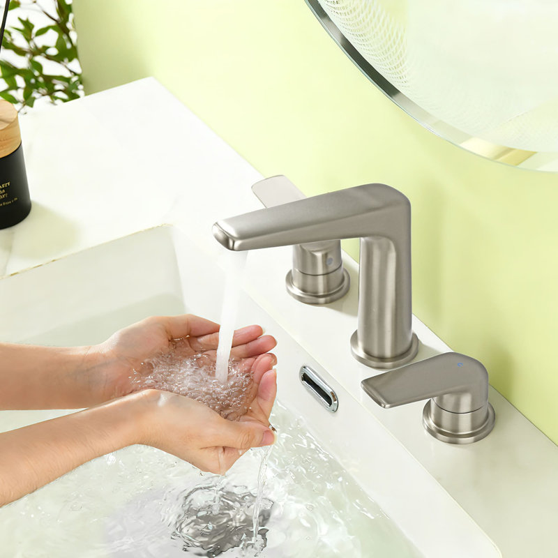 8 Inch Widespread Bathroom Faucet With Drain Assembly 3 Hole Bathroom Sink Faucets Brass Double Handle Bathroom Basin Taps With Valve