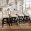 Tabourets de bar modernes pivotants en velours à hauteur de comptoir (ensemble de 4)-1846191654