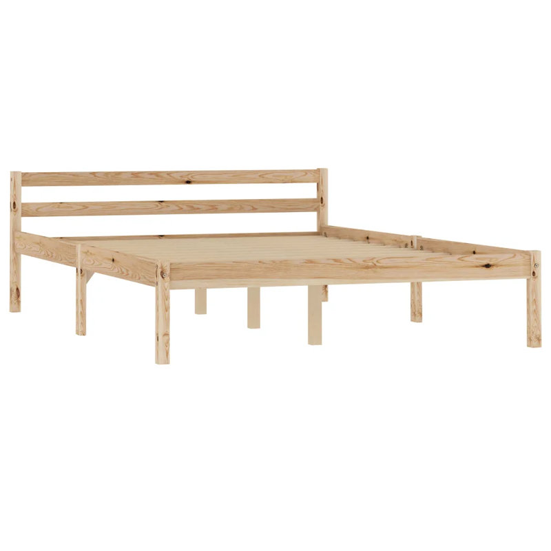 Aaryahi Solid Wood Bed, European Double (140 x 200 cm), Natural