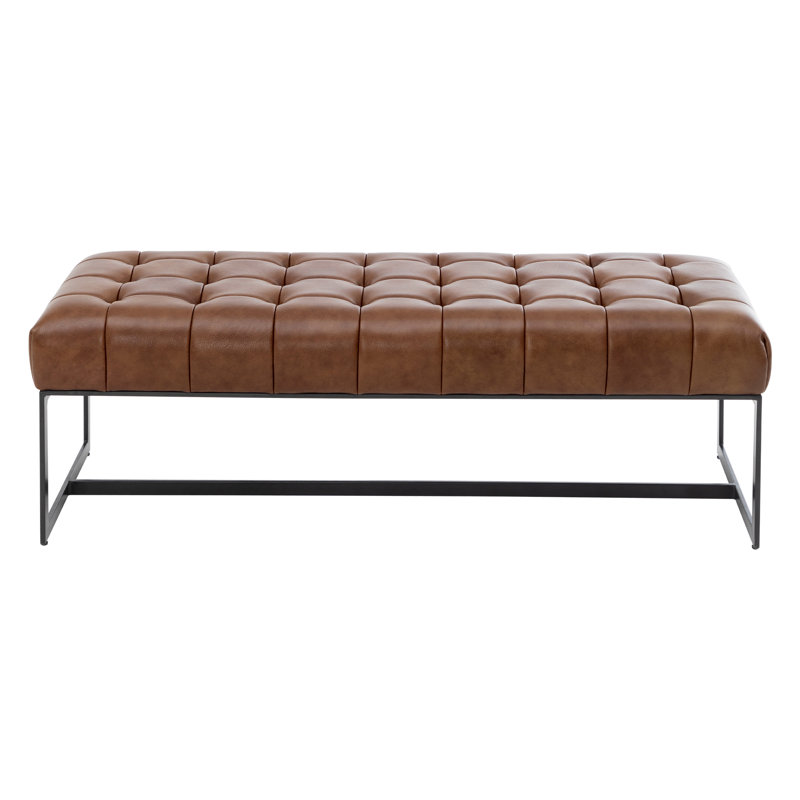 Banc en cuir véritable Owen de 51 po de large Owen, Brun