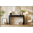 Natural Wood Grain Entryway Table With Fluted Design, Oval Top, And 2 Drawers For Elegant Storage And Display-133189254