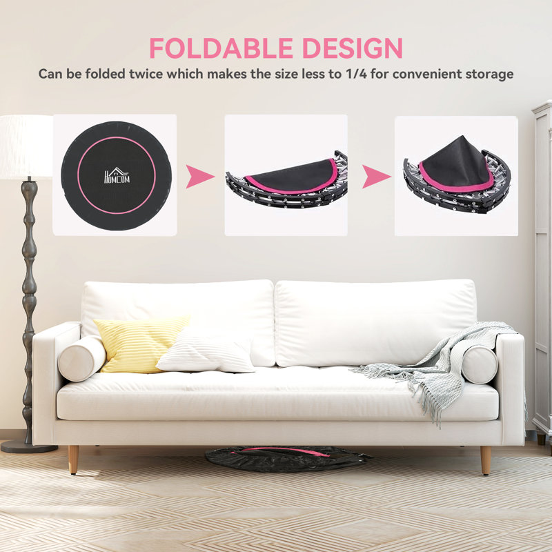 17 Stories ft Round Fitness Trampoline, Pink