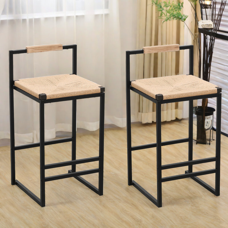 Vanwagoner Of 2 With Backrest And Footrest, Metal Frame