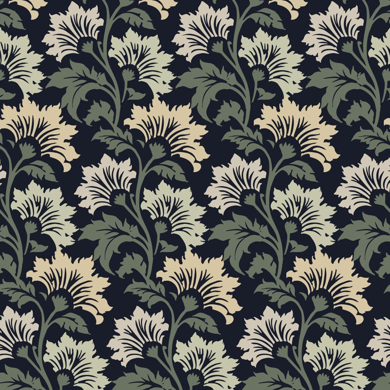Wildflower - Botanical Wallpaper, Dusty Bloom, Premium Paper