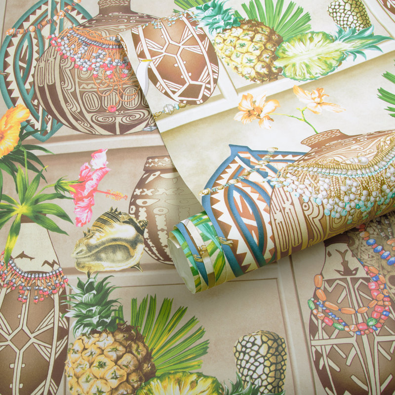 Majorelle Maizan 48' L x 53.54" W Wallpaper Roll, Seaglass