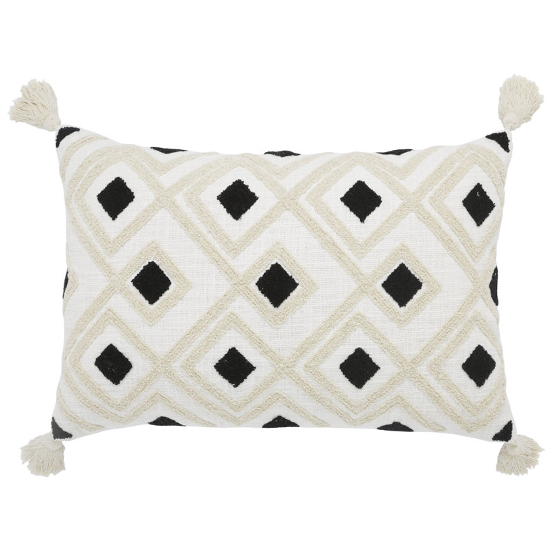 Tufted Cotton Decorative Throw Pillow Cover with Zipper, Set of 2