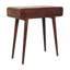 Solid Wood Chestnut Curved Hallway Table, 2-Drawers, Nordic Legs, Dark Brown-405944496