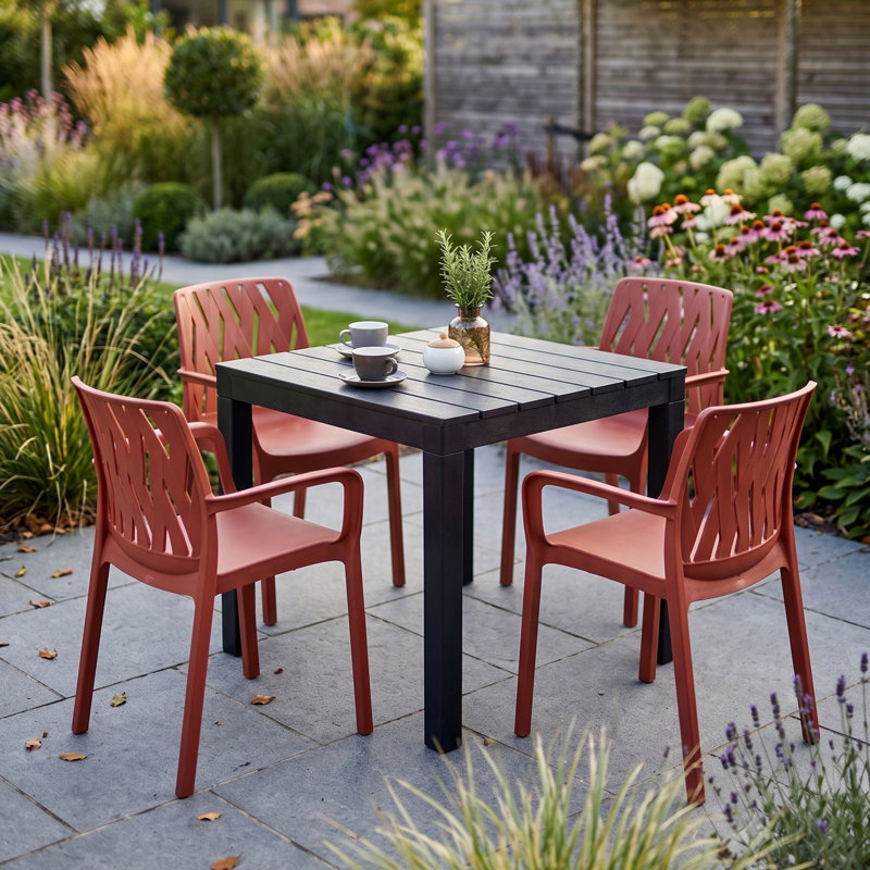 Plastic Patio Dining Set Table,