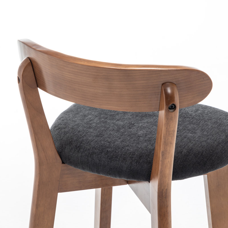 Nordic Solid Wood Bar Stool, Gray