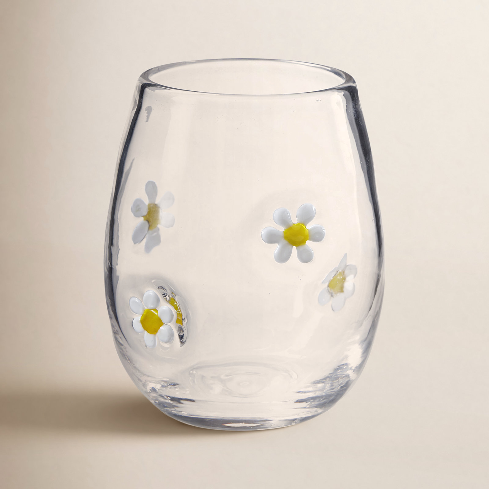 Flower Stemless Wine Glass