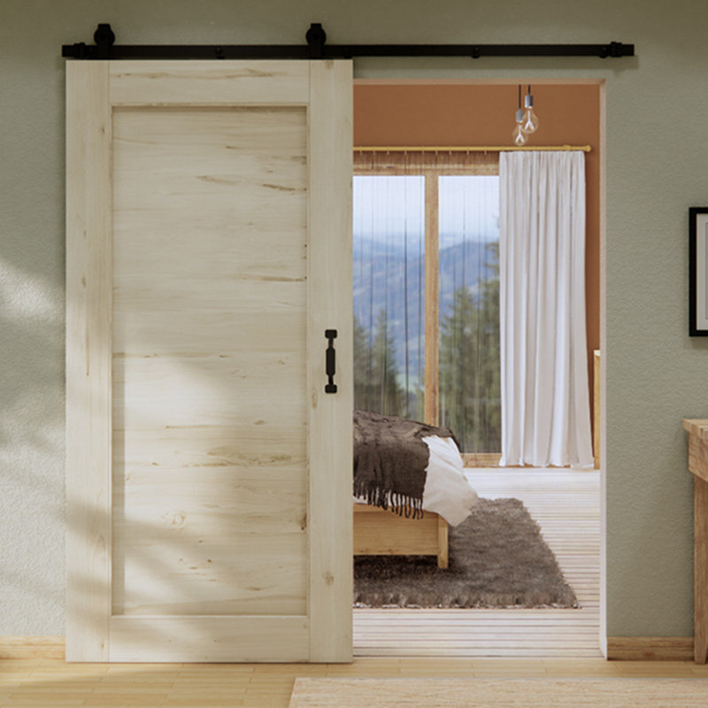Morosco Oak Wood Sliding Barn Door Rustic, Unfinished, 90 cm x 210 cm 