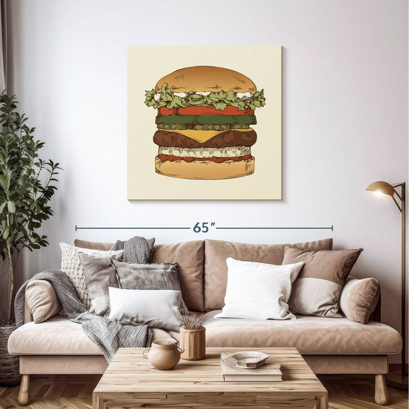 Yarlin Vintage Hamburger, H 39 po x l 39 po