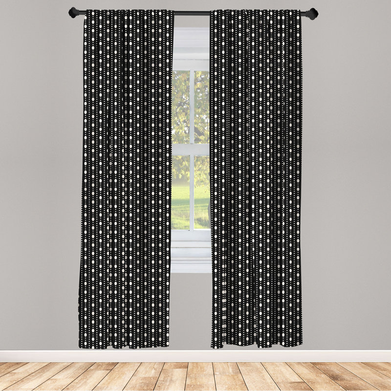 Art Deco Geometric Semi-Sheer Rod Pocket Curtain Panels, 28" x 95"