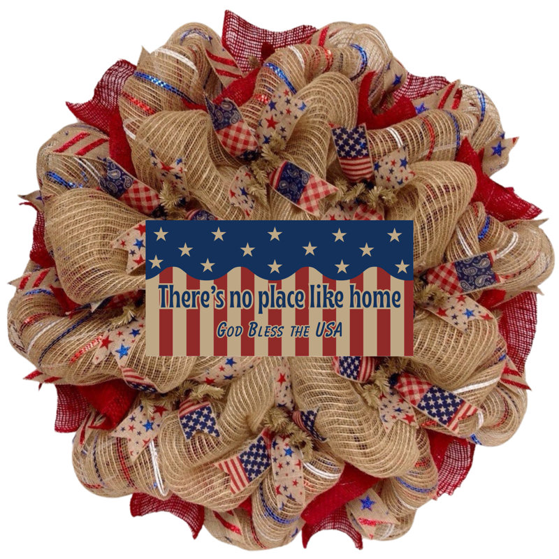 Patriotique Il n'y a pas de place comme la couronne faite à la main Home God Bless the USA