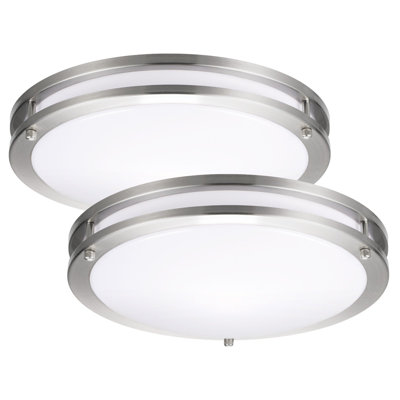 2PK Double rings Dimmable 18" LED Flush Mount Ceiling light,ceiling lights for kitchen,hallway,bedroom