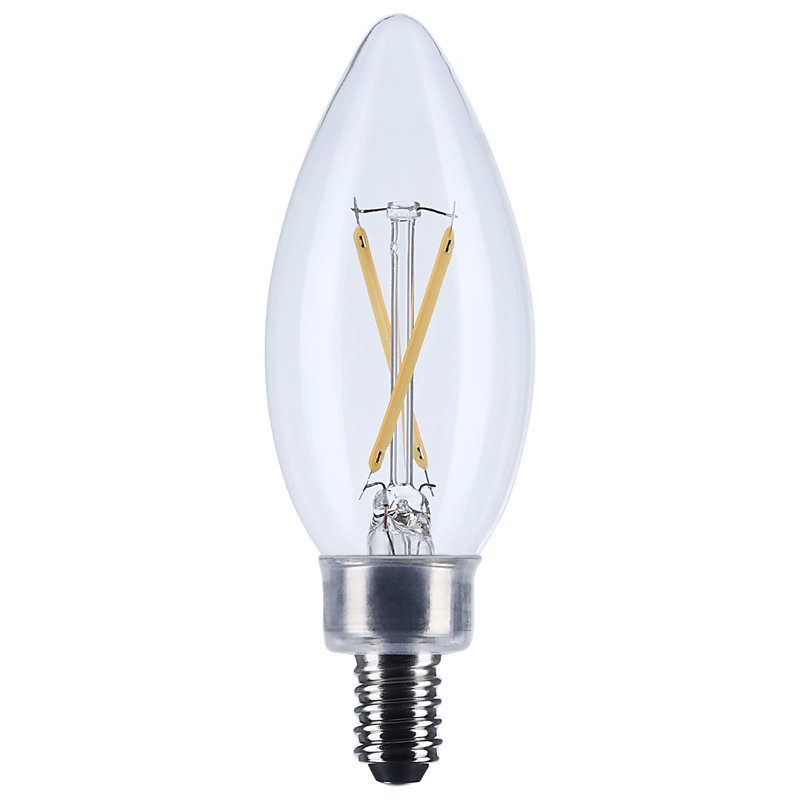 25 Watt Equivalent B11 E12/Candelabra Dimmable 3000K LED Bulb, Clear